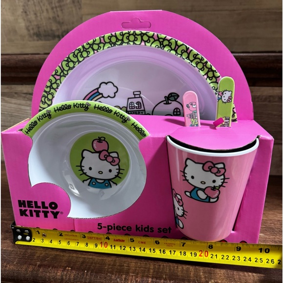Super Cute kids plate set Hello Kitty 5 Piece Kids Set 100% Melamine - … - Picture 5 of 6